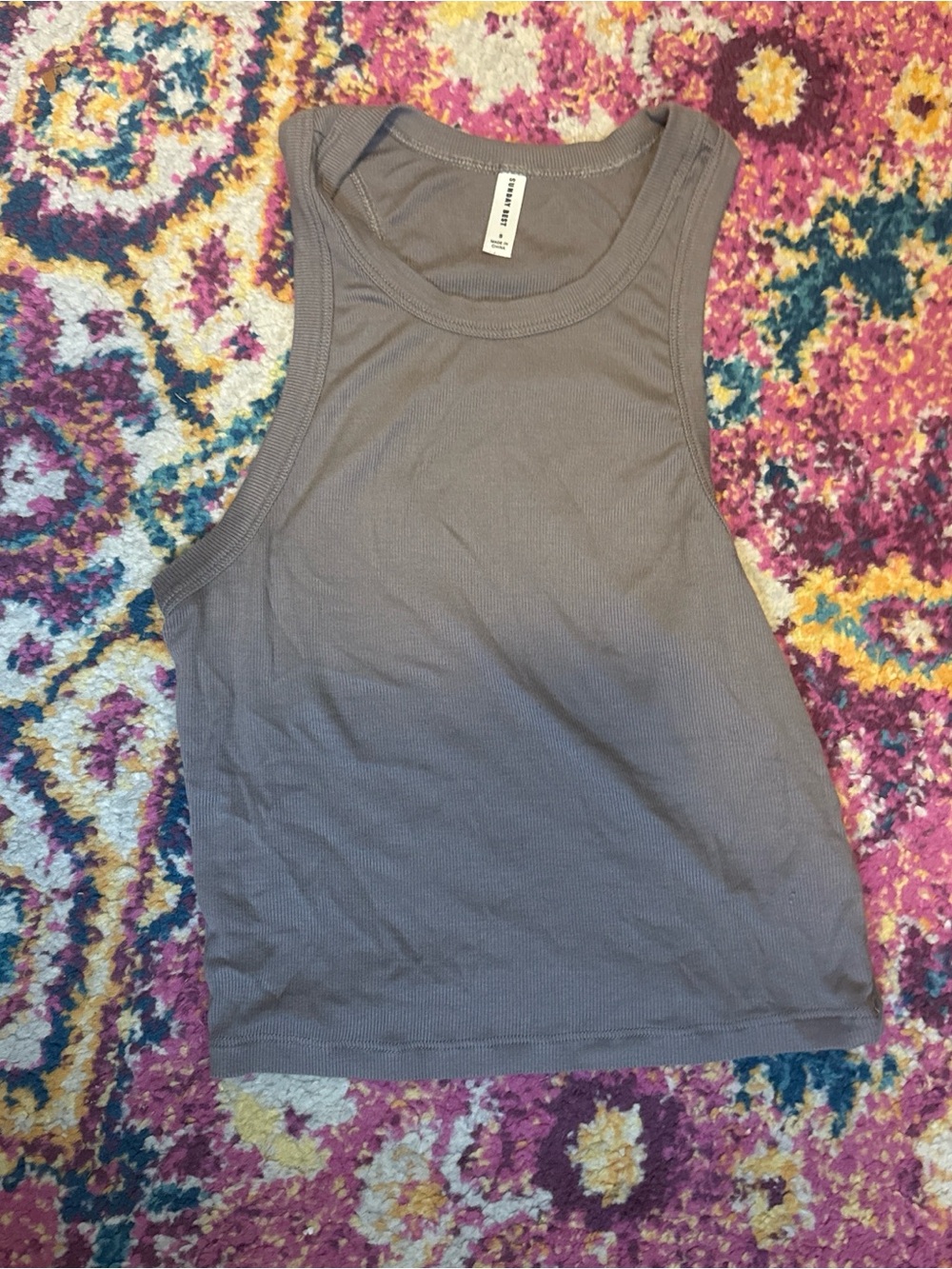 Sunday Best Ribbed Tank Top - Taupe